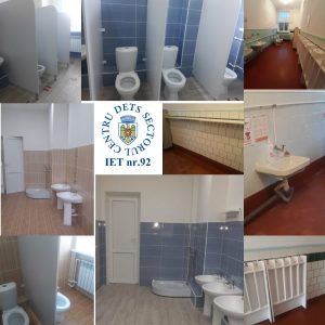 Copiii din cadrul instituției de educație timpurie Nr.92 sectorul Centru se bucură de condiții modernizate în 2 blocuri sanitare.